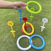 voordelige Zomer speelgoed-buitenringwerpset voor kinderen &amp;Hoepelspel voor volwassenen, familiespel voor in de achtertuin met kleurrijke doelpalen en ringen, buitenspel voor tuin, strand, camping, speelgoed voor zomerfeestjes,