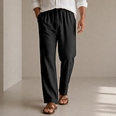 economico Classico-Per uomo Pantaloni in lino Tencel Pantaloni Pantaloni Estivi Coulisse Tasca Elastico in vita Semplice Comodità Traspirante Lunghezza intera Quotidiano All'aperto Spiaggia Moda Stile Classico Cachi