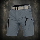 cheap Outdoor-Men's Lightweight Cargo Shorts Comfort Waist Tactical Cargo Shorts Quick Dry Multi Pocket Plain Knee Length Casual Outdoor Streetwear Fashion Streetwear Khaki Black Inelastic