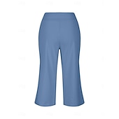economico gamba larga e vita alta-Per donna Pantaloni capri Pantaloni da yoga Gamba larga Moda Streetwear Casual Lunghezza al polpaccio Misura del girovita medio Semplice Tasca Comodo Comodità Morbido Elasticizzato All'aperto Vacanza