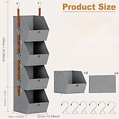 economico Organizzazione spazi-Organizzatore per armadio sospeso - 4 ripiani pieghevoli con ganci e cerniera, organizer per vestiti in tessuto, cestino salvaspazio per camper, camera da letto, lavanderia. Visita il negozio dimj.