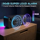 olcso Dekoratív fények-digitális ébresztőóra, LED kijelzős digitális óra, 90 dB-es hangos ébresztő RGB éjszakai fény, kettős ébresztő szundi funkcióval, állítható fényerő hálószobába