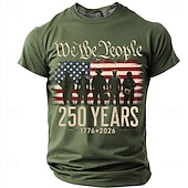  Camiseta con impresión 3D de la bandera de EE. UU. 1776 Camiseta de hombre 250 aniversario 2026 Camiseta de manga corta Camiseta de cuello redondo Patriótica Festival diario Ropa de verano Primavera