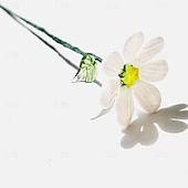 ieftine Flori Artificiale-floare din sticlă pentru luna nașterii, cadou floral din sticlă suflată manual pentru ziua de naștere, Ziua Mamei, iubită, cea mai bună prietenă, soră, bunică – cadou unic pentru ea, femei, set de