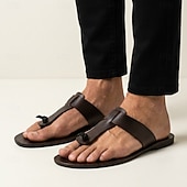 billiga Inneskor och flip-flops till herrar-Herrsandaler med brun tå, mjuka, lätta och bekväma sommarskor för strandresor, kustnära fritid och varma väderförhållanden