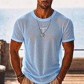 abordables T-shirts tropicaux de vacances-Camiseta de malla transparente para hombre, camisa de playa translúcida, top de verano para discoteca para hombre