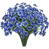 ieftine Flori Artificiale-12 pachete flori artificiale rezistente la UV, plante de exterior, care nu se decolorează, arbuști artificiali din plastic, flori artificiale de mătase, jardinieră, verandă, decorațiuni interioare