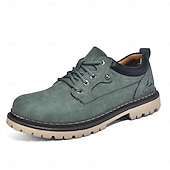 baratos Sapatos Casuais com Cadarço-Tênis masculino branco casual de couro com cadarço, leve e confortável para caminhadas, calçado resistente e elegante para uso diário, viagens, deslocamentos e passeios de fim de semana.