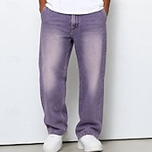  Hombre Pantalones Pantalones casuales 100% Algodón Pantalones de mezclilla Cintura elástica Pierna recta Plano Comodidad Suave Longitud total Casual Diario Exterior Moda Retro Antiguo Azul Piscina