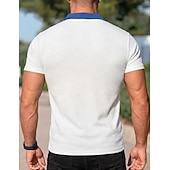 abordables Polo classique pour homme-Homme Chemises Polo Gaufre Polo Occasionnel Rue Revers Manche Courte Basique Moderne Bloc de Couleur Avec Poches Poids Léger Été Printemps Coupe régulière Noir Blanche Bleu Roi Vert Kaki Chemises