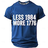  miesten vähemmän 1984 enemmän 1776 isänmaallinen vapaus sitaatti retro graafinen t-paita lyhythihainen vapauslause t-paita suunnittelijavaatteet vaatteet s m l xl xxl xxxl