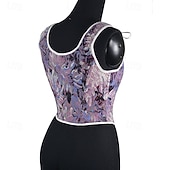 cheap Tops-Medieval Renaissance Cottagecore Corset Overbust Corset Bodice Lace up Floral Fancy Dress Women's Fantasy Halloween Carnival Casual Daily Renaissance Fair LARP Adults' Corset Spring &amp; Summer