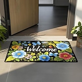economico Zerbini-zerbino di benvenuto primavera estate per esterni interni zerbino per porta d'ingresso, zerbino basso per esterni interni ingresso di casa, tappeti per pavimento antiscivolo in gomma per ingresso, floreale