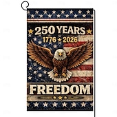 abordables Drapeau de jardin-Lot de 2 drapeaux de jardin américains commémorant le 250e anniversaire de l'Amérique, 30 x 45 cm, format vertical double face, 1776-2026, bannière de l'aigle de la liberté, décoration patriotique