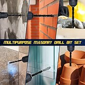 cheap Drill Bit Set-7Pcs Tungsten Carbide Drill Bits, Tungsten Carbide Tip, Hex Shank, Non-Slip Design, Suitable for Glass, Concrete, Brick, Wood, Plastic, Ceramic Tile, Mirror Drilling