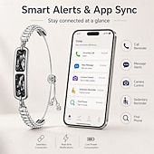 cheap Smart Wristbands-Elegant Smart Bracelet for Women, Jewelry Fitness Tracker with Sleep &amp; Activity Tracking, IP68 Waterproof Smart Jewelry with App Sync, Long Battery Life, Adjustable Crystal Bangle, Fashion Gift
