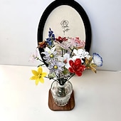 ieftine Flori Artificiale-floare din sticlă pentru luna nașterii, cadou floral din sticlă suflată manual pentru ziua de naștere, Ziua Mamei, iubită, cea mai bună prietenă, soră, bunică – cadou unic pentru ea, femei, set de