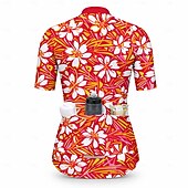 baratos Camisolas femininas-Mulheres Camisa para Ciclismo Floral Manga Curta Moto Camisa / Roupas Para Esporte Blusas com 3 bolsos traseiros Filtro Solar Resistente a UV Secagem Rápida Tiras Refletoras Esportes Azul Céu Roxo