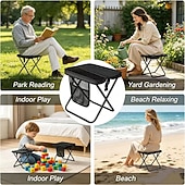 baratos Decoração de pátio-Mochila dobrável com banqueta e bolsos de armazenamento, cadeira portátil e leve para uso externo, ideal para adultos, perfeita para viagens, camping, trilhas, pesca, filas, piqueniques e eventos esportivos.