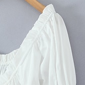 ieftine Rochie-Medieval Renascentist Cottagecore Lungime Gleznă Rochii Chemise Balon / Puf Mâneci scurte vrăjitoare Zana Țăran În U Costume de fancy Pentru femei Fantezie Halloween Carnaval Casul / Zilnic Târgul
