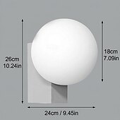 abordables Apliques de pared para interior-Lámpara de pared LED Sideral Barcelona con bola de cristal opalino, moderna lámpara de pared minimalista para interiores con base de aluminio, casquillo G9 para dormitorio, baño, pasillo, salón, color negro.