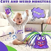 baratos Brinquedos Coloridos-Conjunto de 2 monstros gritando com som, brinquedos sensoriais divertidos para puxar o cabelo, ideais para crianças e adultos, jogo interativo em família, monstro roxo para aliviar o estresse,