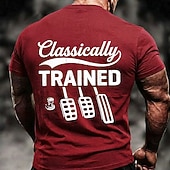  Men's Classically Trained Manual Pedals Funny Car Enthusiast Graphic T Shirt Casual Short Sleeve Crew Neck Regular Fit Gearhead Gift Designer Clothing Apparel S M L XL XXL XXXL