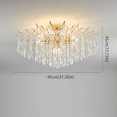 voordelige Spoetnik-ontwerp-led kroonluchter 42/50/60/80/100cm 6/10/12/14/16 kop lamp niet inbegrepen gegalvaniseerde afwerking kristal metaal moderne eigentijdse stijl slaapkamer eetkamer mini hanger 110-240v
