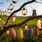 economico Luci solari da esterno-Luci a stringa solari retrò a cherosene con LED, impermeabili, per giardino, 6,5 m, 30 LED, ideali per vacanze, campeggio all'aperto, tende, matrimoni, cortili, balconi, festival di Ramadan, feste di