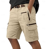 voordelige Buitenshuis-Voor heren Ladingbroek Cargoshorts Korte broek Casual korte broek Zak Elastische taille Effen Kuitlengte Casual Buiten Streetwear Modieus Streetwear Zwart Oranje Inelastisch