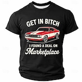  Herren-T-Shirt mit dem Aufdruck „Get in bitch I found a deal on marketplace“, lustiges Muscle-Car-Meme, normale Passform, königsblau, Designer-Kleidung, Größen S, M, L, XL, XXL, XXXL