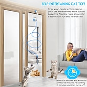 economico Giochi per gatti-Giocattolo interattivo per gatti da interno, giocattolo intelligente ricaricabile tramite USB da appendere alla porta, retrattile automatico, giocattolo elettronico per gatti con piume e cordino, con