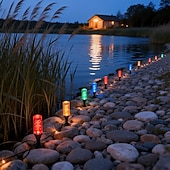 cheap Pathway Lights &amp; Lanterns-Outdoor Solar Lights Colorful LED Icicle Garden Stake Lights, IP65, Warm Glow Landscape Lighting, Ideal for Courtyards, Lawns, Patios, Walkways, Fences, And Party Decorations Lighting  10led / 20led