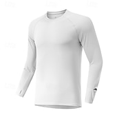 cheap Running Tee &amp; Tank Tops-Men's Solid Colored Running T-Shirt Compression Shirt Casual Polo Shirts Running Shirt Summer Spring Fall Fall / Winter Long Sleeve Quick Dry Lightweight Moisture Wicking Gym Workout Active Training