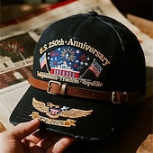 levne Patriotických 250 klobouků-Pánské Klobouk k 250. výročí Spojených států Kšiltovka Sluneční klobouk Trucker Hat Vodní modrá Černá Polyester Tisk Vlastenec Módní Na běžné nošení ulice Denní Americká americká vlajka Nastaviteln