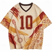 ieftine Tricouri sport și de sală-Cupa de fotbal 2026 Bărbați Grafic numeric Spania Tricou Tricouri din jerseu Manșon scurt Tricou Tipărire 3D În V Cămașă Sport Stil de strada Sport exterior Ziua meciului Fotbal Roșu 4 Roșu 3 Roșu 5