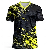 cheap Running Tee &amp; Tank Tops-Men's Soccer Jersey Geometric Abstract Athletic Short Sleeve T-Shirt UPF 50 Quick Dry Breathable mesh fabric 2026 Soccer Fan Tee Training Gym Running Sports Green and Black