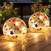 abordables 250e anniversaire des lumières-2 Pièces 2 W Lumières solaires LED Lumières de Chemin &amp; Lanternes Lumières de Sculpture &amp; Paysage Multifonction Alimenté par énergie solaire Mignon Blanc Chaud 3.7 V Éclairage Extérieur Cour Jardin 20