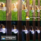 abordables Lampes d’extérieur solaires-Guirlande lumineuse solaire d'extérieur de 8 m, 16 LED, style rétro, en corde de chanvre, 8 modes d'éclairage, étanche, idéale pour villa, jardin, cour, arbre, camping, café, décoration d'ambiance de