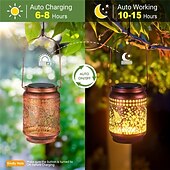 זול Luzes e lanternas de caminho-Solar Hummingbird Lanterns Outdoor Hanging Decor Lantern, Hollow Out Metal Decorative Garden Light, Graceful Decoration for Patio, Yard, Landscape, Walkway, Festival Decor Lighting 1X