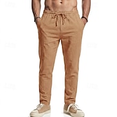 abordables Fondos-Medieval Renacimiento Pantalones Vikingo Tejido con 95% de mezcla de lino Plano Disfraz Hombre Víspera de Todos los Santos Carnaval Rendimiento LARP Feria Ren Adulto Pantalones