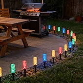 cheap Pathway Lights &amp; Lanterns-Outdoor Solar Lights Colorful LED Icicle Garden Stake Lights, IP65, Warm Glow Landscape Lighting, Ideal for Courtyards, Lawns, Patios, Walkways, Fences, And Party Decorations Lighting  10led / 20led