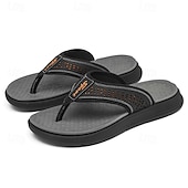 cheap Men's Slippers &amp; Flip-Flops-Men's Brown Toe Post Flip Flops Casual Comfort Thong Sandals Lightweight Summer Beach Footwear for Vacation, Poolside, Resort Wear and Everyday Relaxation
