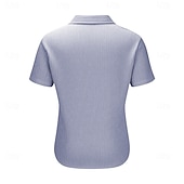 cheap Men's Smart Casual Shirts-Men's Shirt Ribbed Knitted Casual Shirt Button Up Shirt Pink Navy Blue Green Light Blue Short Sleeve Vertical Stripes Shirt Collar Casual Daily Front Pocket Clothing Apparel Elegant Fashion Casual