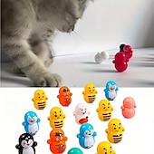 baratos Brinquedos de Mastigar-Conjunto de 100 brinquedos de rolar para gatos, diversos estilos, equipamento interativo para brincar e se exercitar, feito de plástico resistente.