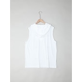 preiswerte Fitness Tank-Tops-Herren Tank Top Weste Unterhemd Ärmelloses Shirt Ärmellos Mit Kapuze Sommer Einfach Mode Designer Lässig Mit Kapuze Lässig Outdoor Fitnessstudio Schwarz Weiß Gelb Top T-Shirt für Herren