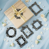economico Cornici per foto-1PC, Black and Gold Mini Engraved Decorative Picture Frame Body, Resin Material DIY Decorative Small Item, Suitable for Photography Decoration Props, Wedding, Party and Other Scene Arrangements