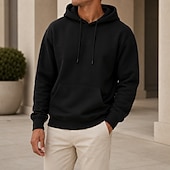 ieftine hanorace de bază pentru bărbați-hanorac bărbătesc French Terry Basic Hoodie gri deschis negru