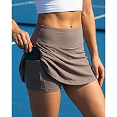 economico Gonne e Skorts da Donna-Per donna Tinta unita Gonna casual Gonne da tennis con pantaloncini Gonna sportiva Tasca Elastico in vita Stratificato Leggero Elastico Traspirante Tennis Golf Corsa Pantaloncini Gonna Blu marino