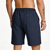 cheap Casual Shorts-Men's Shorts Summer Shorts Beach Shorts Casual Shorts Jacquard Pocket Elastic Waist Plain Comfort Breathable Knee Length Outdoor Beach Vacation Vacation Fashion Khaki Black Micro-elastic